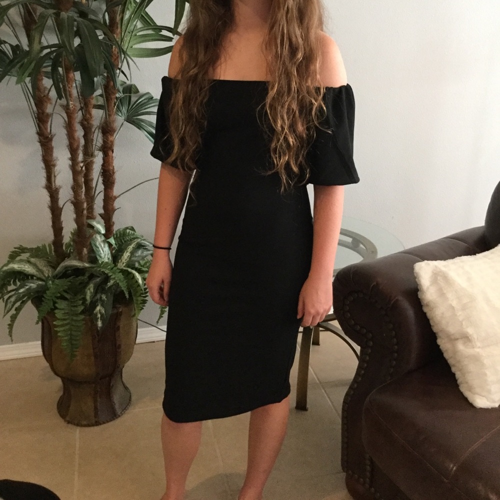 Off Shoulder Black Dress